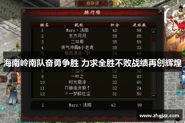海南岭南队奋勇争胜 力求全胜不败战绩再创辉煌